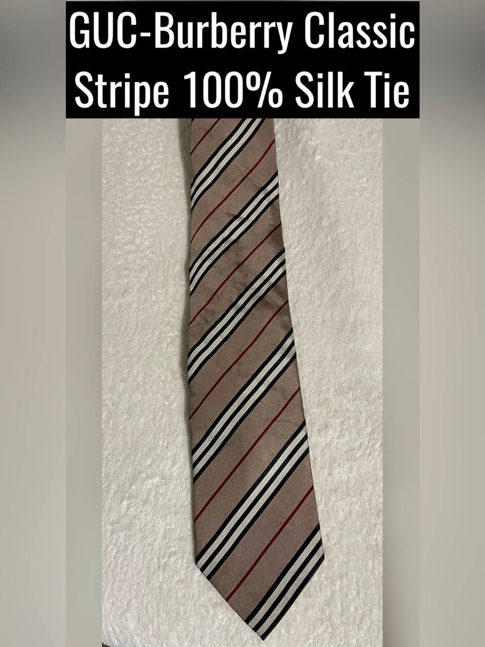 GUC-Burberry London Classic Stripe 100% Silk Tie